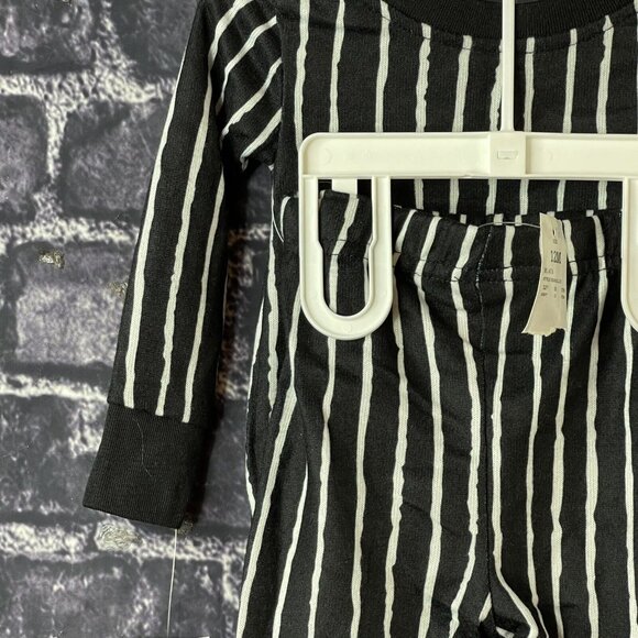 Nightmare Before Christmas 12 Month Jack pajama set Black White Stripe - Picture 12 of 13